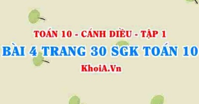 Bài 4 trang 30 SGK Toán 10 tập 1 Cánh Diều